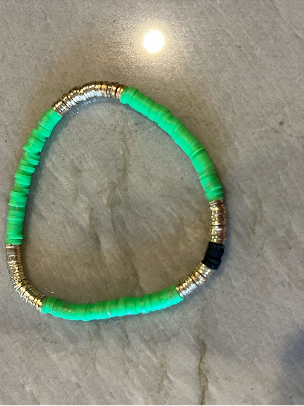ALLIE AND BESS Stretch Bracelet Set Pink, Green, Black & Gold Accents - Picture 2 of 9